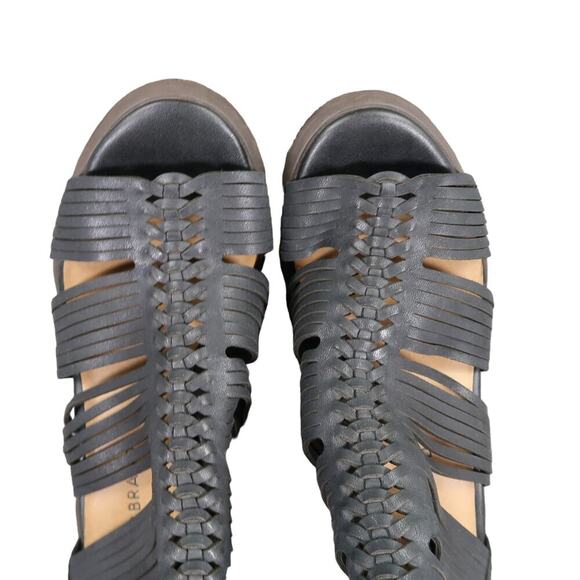 Lucky Brand Shoes Womens 7 Sandal Bootie Block Heel Open Toe Leather Zip Black - Picture 8 of 12